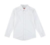 Langarmhemd LEVI'S KIDS "BATTERY HOUSEMARK SHIRT", Kinder, Gr. 8 (128), N-Gr, weiß (hellweiß), Web, Obermaterial: 100% Baumwolle, unifarben, 1-Knopf-Manschette, Hemden Langarmhemd, mit Kentkragen (416