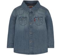 Langarmhemd LEVI'S KIDS "LVB BARSTOW WESTERN SHIRT", Jungen, Gr. 6M68, N-Gr, grau (vintage ston), Denim/Jeans, Obermaterial: 100% Baumwolle, hüftbedeckend, mit Knöpfen, Hemden, im Jeans-Look for Baby