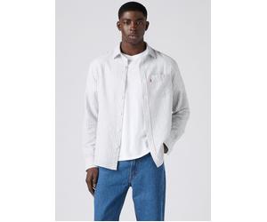 Langarmhemd LEVI'S "SUNSET 1 POCKET STANDARD", Herren, Gr. XL, N-Gr, navya stripe, Web, Obermaterial: 43% Leinen, 34% Viskose, 23% Baumwolle, gestreift, normal hüftbedeckend, Hemden, Leinen- Struktur