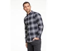 Langarmhemd LINDBERGH "Freizeithemd (Langarm) Relaxed Fit", Herren, Gr. 3XL, Normalgrößen, schwarz-weiß (schwarz), Obermaterial: 98% Baumwolle, 2% Elasthan, Hemden (34374845-XXXL) schwarz