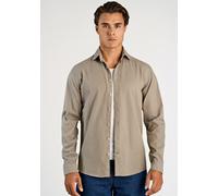 Langarmhemd LINDBERGH "Freizeithemd (Langarm) Relaxed Fit", Herren, Gr. M, Normalgrößen, dusty grün, Obermaterial: 98% Baumwolle, 2% Elasthan, Hemden (54082906-M) dusty grün