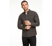 Langarmhemd LINDBERGH "Freizeithemd (Langarm) Relaxed Fit", Herren, Gr. S, Normalgrößen, grün (schwarz olive), Obermaterial: 100% Baumwolle, Hemden (87354750-S) schwarz olive