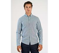 Langarmhemd LINDBERGH, Herren, Gr. L, N-Gr, dk blau mix, Web, Obermaterial: 97% Baumwolle, 3% Elasthan, unifarben, gerade hüftbedeckend, Rundhals, 2-Knopf-Manschette, Hemden, mit Button-Down-Kragen (1