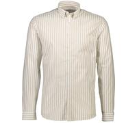 Langarmhemd LINDBERGH, Herren, Gr. M, N-Gr, beige (sand), Web, Obermaterial: 98% Baumwolle, 2% Elasthan, gestreift, slim fit taillenbedeckt, Manschette, Hemden, mit Streifenmuster (11431263-M) sand