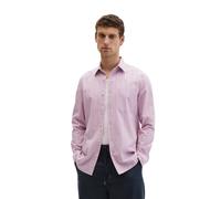Langarmhemd MARC O'POLO "shaped aus bewegtem Bio-Baumwoll-Popeline", Herren, Gr. L, N-Gr, medium lila, Web, Obermaterial: 99% Baumwolle, 1% Elasthan, normal, 2-Knopf-Manschette, Hemden, mit Struktur u