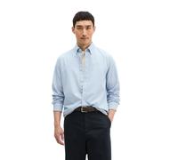 Langarmhemd MARC O'POLO "aus Bio-Baumwoll-Popeline", Herren, Gr. XXL, Normalgrößen, aqua, Obermaterial: 100% Baumwolle, gestreift, regular fit normal, Doppelmanschette, Hemden (70979219-XXL) aqua