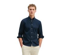 Langarmhemd MARC O'POLO "aus Bio-Baumwolle", Herren, Gr. XS, Normalgrößen, blau (schwarz navy), Obermaterial: 100% Baumwolle, unifarben, regular fit normal, Doppelmanschette, Hemden (54611768-XS) schw