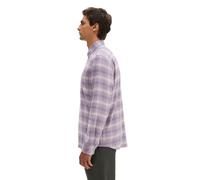 Langarmhemd MARC O'POLO "aus Bio-Baumwolle und Lyocell", Herren, Gr. M, Normalgrößen, lila (schwarz lila), Obermaterial: 52% Baumwolle, 48% Lyocell, kariert, regular fit normal, Manschette, Hemden (84