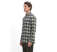 Langarmhemd MARC O'POLO "aus Bio-Baumwolle und Lyocell", Herren, Gr. XXL, Normalgrößen, schwarz-weiß (dunkelgrün), Obermaterial: 52% Baumwolle, 48% Lyocell, kariert, regular fit normal, Manschette, He