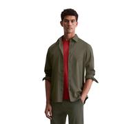 Langarmhemd MARC O'POLO "aus Bio-Baumwolle und TENCEL™ Lyocell", Herren, Gr. XXL, Normalgrößen, braun (copley braun), Obermaterial: 54% Baumwolle, 46% Lyocell, unifarben, regular fit normal, Doppelman