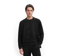 Langarmhemd MARC O'POLO "aus feiner Merinowolle", Herren, Gr. L, Normalgrößen, schwarz, Obermaterial: 100% Schurwolle, unifarben, regular fit normal, Hemden (87961100-L) schwarz