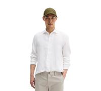 Langarmhemd MARC O'POLO "aus hochwertigem Leinen", Herren, Gr. 3XL, Normalgrößen, weiß, Obermaterial: 100% Leinen, unifarben, figurbetont normal, Doppelmanschette, Hemden (68557445-XXXL) weiß