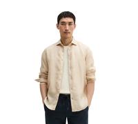 Langarmhemd MARC O'POLO "aus hochwertigem Leinen", Herren, Gr. XXL, Normalgrößen, beige (grau silk), Obermaterial: 100% Leinen, unifarben, figurbetont normal, Doppelmanschette, Hemden (39963219-XXL) g