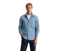 Langarmhemd MARC O'POLO, Herren, Gr. L, N-Gr, multi, indigo washed, Web, Obermaterial: 100% Baumwolle, casual, Langarm, Hemden, körpernahe Form, leichtes Material (82686468-L) multi, indigo washed