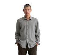 Langarmhemd MARC O'POLO "aus leichtem Bio-Baumwoll-Flanell", Herren, Gr. XXL, Normalgrößen, grau (dunkelblau), Obermaterial: 100% Baumwolle, kariert, regular fit normal, Doppelmanschette, Hemden (4922