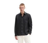 Langarmhemd MARC O'POLO "aus reinem Leinen", Herren, Gr. 3XL, Normalgrößen, schwarz, Obermaterial: 100% Leinen, unifarben, regular fit normal, Doppelmanschette, Hemden (51478320-XXXL) schwarz