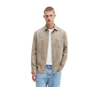 Langarmhemd MARC O'POLO "aus reinem Leinen", Herren, Gr. XXL, Normalgrößen, charleston gray, Obermaterial: 100% Leinen, unifarben, regular fit normal, Doppelmanschette, Hemden (56347509-XXL) charlesto