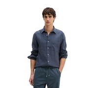 Langarmhemd MARC O'POLO "aus reinem Leinen", Herren, Gr. XXL, Normalgrößen, faded blau, Obermaterial: 100% Leinen, unifarben, regular fit normal, Doppelmanschette, Hemden (82484923-XXL) faded blau