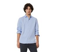 Langarmhemd MARC O'POLO "aus reiner Bio-Baumwolle", Herren, Gr. XL, Normalgrößen, mulit, airblau, Obermaterial: 100% Baumwolle, unifarben, figurbetont normal, Doppelmanschette, Hemden (55485219-XL) mu