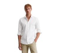 Langarmhemd MARC O'POLO "aus reiner Bio-Baumwolle", Herren, Gr. XS, Normalgrößen, weiß, Obermaterial: 100% Baumwolle, unifarben, figurbetont normal, Doppelmanschette, Hemden (95688835-XS) weiß