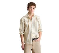 Langarmhemd MARC O'POLO DENIM "aus Bio-Baumwoll-Popeline", Herren, Gr. XXL, Normalgrößen, sanftes weiß, Obermaterial: 100% Baumwolle, gestreift, regular fit normal, Doppelmanschette, Hemden (70189031-