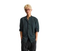 Langarmhemd MARC O'POLO DENIM "aus Leinen und Bio-Baumwolle", Herren, Gr. L, Normalgrößen, grün (peppercorn grau), Obermaterial: 50% Leinen, 50% Baumwolle, unifarben, regular fit normal, Manschette, H