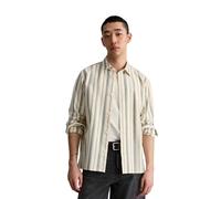 Langarmhemd MARC O'POLO DENIM "aus reiner Bio-Baumwolle", Herren, Gr. XL, Normalgrößen, beige (sanftes weiß), Obermaterial: 100% Baumwolle, gestreift, regular fit normal, Doppelmanschette, Hemden (911