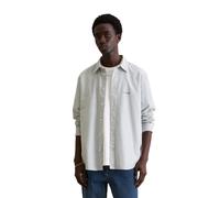 Marc O'Polo Denim Langarmhemd Herren Regular Fit Bio-Baumwolle Gestreift Weiß L