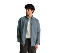 Langarmhemd MARC O'POLO DENIM, Herren, Gr. XXL, N-Gr, cadet blau, Web, Obermaterial: 50% Baumwolle, 50% Leinen, regular fit normal, 1-Knopf-Manschette, Hemden, regular fit aus Leinen und Bio-Baumwolle