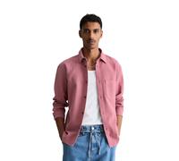 Langarmhemd MARC O'POLO DENIM "mit feiner Struktur", Herren, Gr. L, Normalgrößen, dusty rasberry, Obermaterial: 100% Baumwolle, unifarben, regular fit normal, Manschette, Hemden (98495212-L) dusty ras