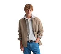Langarmhemd MARC O'POLO DENIM "mit Waffelstruktur", Herren, Gr. XXL, Normalgrößen, cold taupe, Obermaterial: 100% Baumwolle, unifarben, regular fit normal, Manschette, Hemden (83663924-XXL) cold taupe