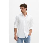 Langarmhemd MARC O'POLO, Herren, Gr. L, N-Gr, weiß, Web, Obermaterial: 96% Baumwolle, 4% Elasthan, tailliert normal, Manschette, Hemden, shaped aus Stretch-Popeline (50683444-L) weiß