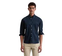 Langarmhemd MARC O'POLO "aus Bio-Baumwolle", Herren, Gr. S, Normalgrößen, blau (schwarz navy), Obermaterial: 100% Baumwolle, unifarben, regular fit normal, Doppelmanschette, Hemden (54611768-S) schwar