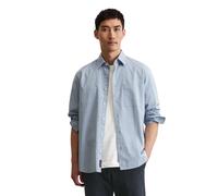 Marc O'Polo Herren Hemd aus Bio-Baumwolle Regular Fit, Blau (Multi/Meltwarter), XXL