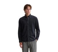 Langarmhemd MARC O'POLO "mit Button-Down-Kragen", Herren, Gr. 3XL, Normalgrößen, schwarz navy, Obermaterial: 100% Baumwolle, regular fit normal, Doppelmanschette, Hemden (72339304-XXXL) schwarz navy