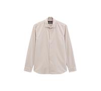 Langarmhemd MARC O'POLO "mit feiner Rippenstruktur", Herren, Gr. S, Normalgrößen, beige (linen beige), Obermaterial: 100% Baumwolle, unifarben, figurbetont, Doppelmanschette, Hemden (81117120-S) linen