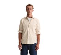 Langarmhemd MARC O'POLO "mit feiner Rippenstruktur", Herren, Gr. XL, Normalgrößen, grau silk, Obermaterial: 100% Baumwolle, unifarben, figurbetont normal, Doppelmanschette, Hemden (36209830-XL) grau s