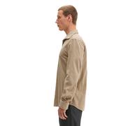 Langarmhemd MARC O'POLO "mit feiner Rippenstruktur", Herren, Gr. XXL, Normalgrößen, beige (charleston gray), Obermaterial: 100% Baumwolle, unifarben, figurbetont, Doppelmanschette, Hemden (40775009-XX