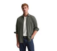 Langarmhemd MARC O'POLO "mit grafischer Musterstruktur", Herren, Gr. XXL, Normalgrößen, braun (multi, copley braun), Obermaterial: 100% Baumwolle, gemustert, figurbetont normal, Doppelmanschette, Hemd