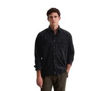 Langarmhemd MARC O'POLO "mit spannendem Struktur-Mix", Herren, Gr. S, Normalgrößen, schwarz navy, Obermaterial: 100% Baumwolle, unifarben, regular fit normal, Doppelmanschette, Hemden (68428644-S) sch