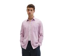 Langarmhemd MARC O'POLO "shaped aus bewegtem Bio-Baumwoll-Popeline", Herren, Gr. XL, N-Gr, medium lila, Web, Obermaterial: 99% Baumwolle, 1% Elasthan, normal, 2-Knopf-Manschette, Hemden, mit Struktur 