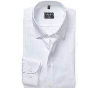 Langarmhemd MARVELIS, Herren, Gr. 38, N-Gr, weiß, Web, Obermaterial: 100% Baumwolle, körpernah, 2-Knopf-Manschette, Hemden, Kentkragen, Businesshemd, körpernah (47147451-38) weiß