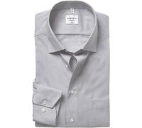 Langarmhemd MARVELIS, Herren, Gr. 39, N-Gr, grau (mittelgrau), Web, Obermaterial: 100% Baumwolle, tailliert normal, 2-Knopf-Manschette, Hemden, Businesshemd, Basic, New-Kentkragen, leicht tailliert (2