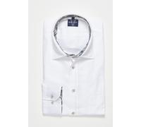 Langarmhemd MARVELIS, Herren, Gr. 3XL, N-Gr, weiß, Web, Obermaterial: 52% Lyocell, 48% Baumwolle, unifarben mit Farbeinsatz, hüftbedeckend, Rundhals, 2-Knopf-Manschette, Hemden, in Leinen-Optik (73762