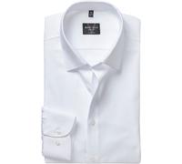 Langarmhemd MARVELIS, Herren, Gr. 40, Extra verlängerter Arm, weiß, Web, Obermaterial: 100% Baumwolle, körpernah normal, 2-Knopf-Manschette, Hemden, New York Kentkragen, Businesshemd, körpernah, extra