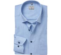 Langarmhemd MARVELIS, Herren, Gr. 41, N-Gr, blau (bleu), Web, Obermaterial: 100% Baumwolle, comfort fit normal, 2-Knopf-Manschette, Hemden, comfort fit, kariert, New-Kentkragen, bügelfrei (46552464-41
