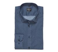 Langarmhemd MARVELIS, Herren, Gr. 41, N-Gr, marine, Web, Obermaterial: 100% Baumwolle, gemustert, schmal normal, 2-Knopf-Manschette, Hemden, body fit, Kentkragen, Businesshemd (85727862-41) marine
