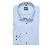 Langarmhemd MARVELIS, Herren, Gr. 41, N-Gr, rauchblau, Web, Obermaterial: 100% Baumwolle, schmal normal, Manschette, Hemden, Businesshemd, New York Kentkragen, bügelleicht (68888509-41) rauchblau