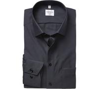 Langarmhemd MARVELIS, Herren, Gr. 41, N-Gr, schwarz, Web, Obermaterial: 100% Baumwolle, tailliert normal, 2-Knopf-Manschette, Hemden, Businesshemd, Basic, New-Kentkragen, leicht tailliert (45609446-41