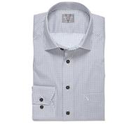 Langarmhemd MARVELIS, Herren, Gr. 42, N-Gr, natur, Web, Obermaterial: 100% Baumwolle, gemustert, comfort fit hüftbedeckend, Rundhals, 2-Knopf-Manschette, Hemden, mit Minimal-Print (12334061-42) natur